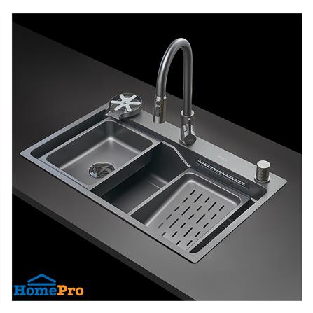 ซิงค์ฝัง 1 หลุม MEX SM761GFGM 76 ซม. สีดำ_13