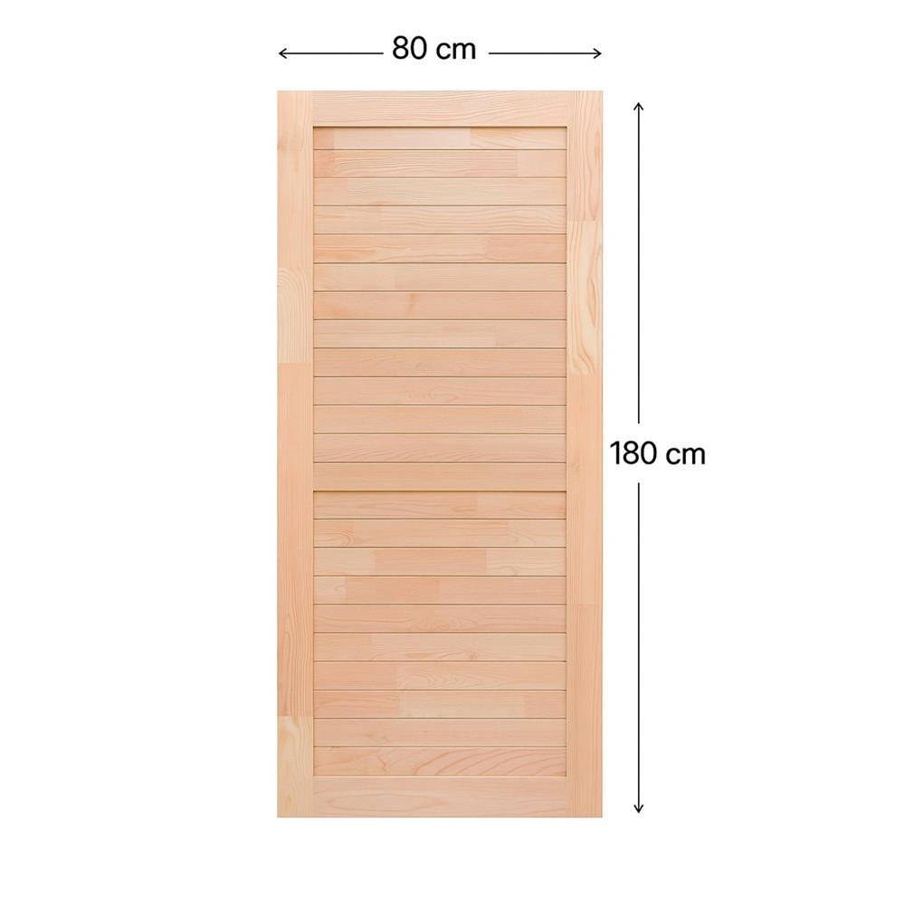 ประตูไม้สนแดง ไม่เจาะลูกบิด D2D SUPER EZERO M 80x180 ซม. สีธรรมชาติ