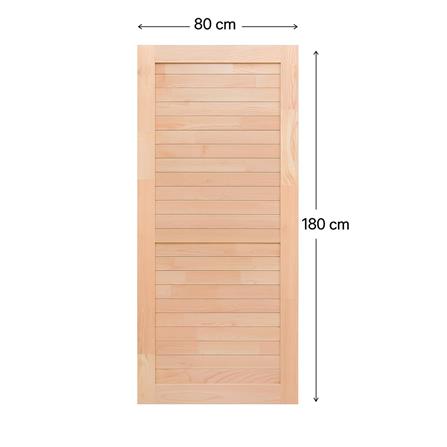 ประตูไม้สนแดง ไม่เจาะลูกบิด D2D SUPER EZERO M 80x180 ซม. สีธรรมชาติ_3