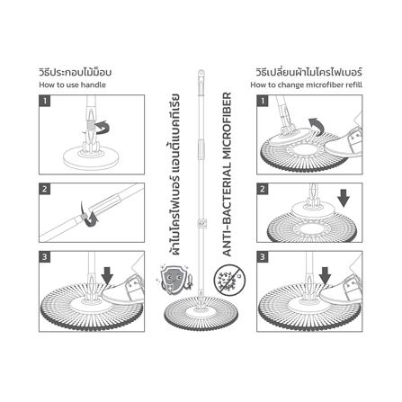 ไม้ม็อบไมโครไฟเบอร์กลม ZUMO MAX ZM07 สีขาว/ส้ม_5