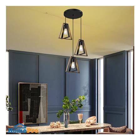ไฟช่อ NEOLIGHT 506-3BK-WD สีดำ/น้ำตาล 3 หัว_3