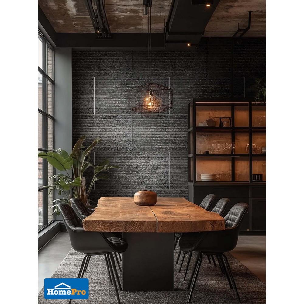 แผ่นตกแต่งผนัง PU 60x120 ซม. TARA LAVA STONE BLACK