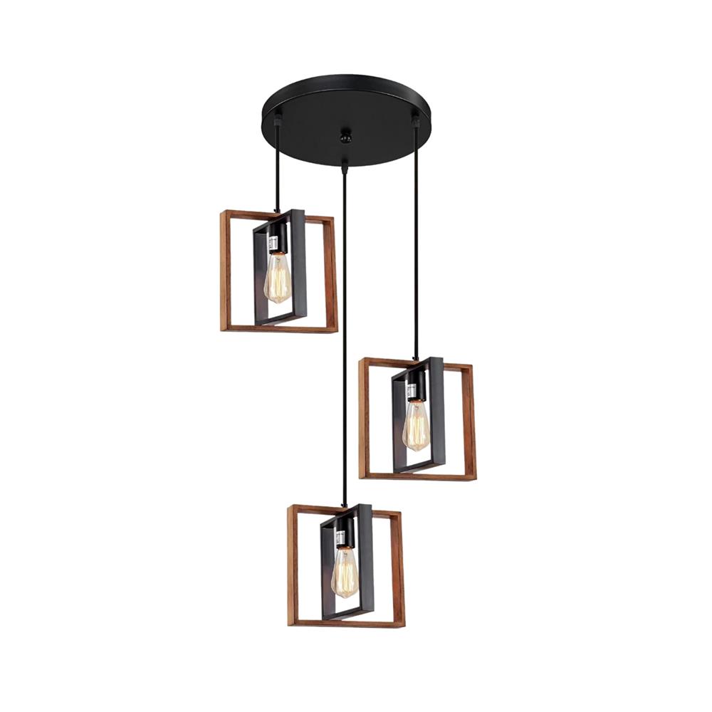 ไฟช่อ NEOLIGHT 505-3BK-WD สีดำ/น้ำตาล 3 หัว