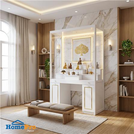 ตู้พระ FURDINI รุ่นมั่งมี 120 ซม. สีขาว/ลายหิน_3