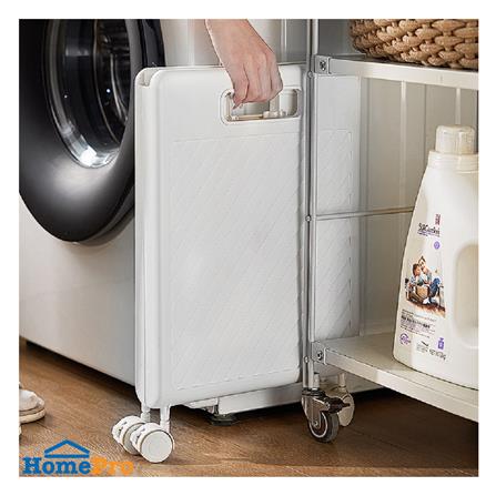 ตะกร้าผ้าเหลี่ยมมีล้อ PLIM TORI สีขาว_6