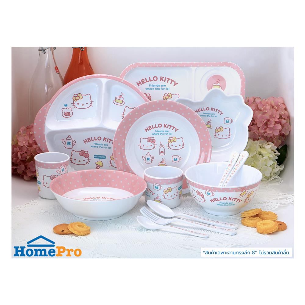 จานเมลามีนลึก 8 นิ้ว SUPERWARE KITTY POP FACE
