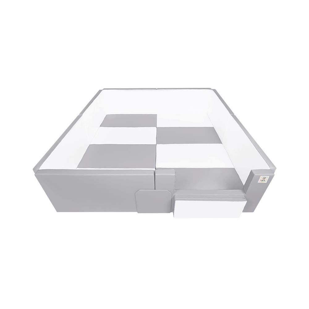 คอกกั้นเด็ก GEKO CLASSY SILICONE ไซซ์ MEGA สี GRAY-WHITE