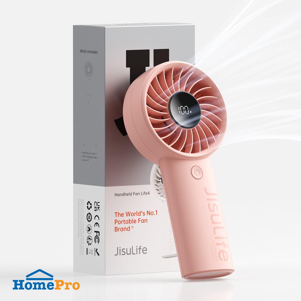 พัดลมพกพา JISULIFE HHFAN-LIFE4 5000MAH สีชมพู