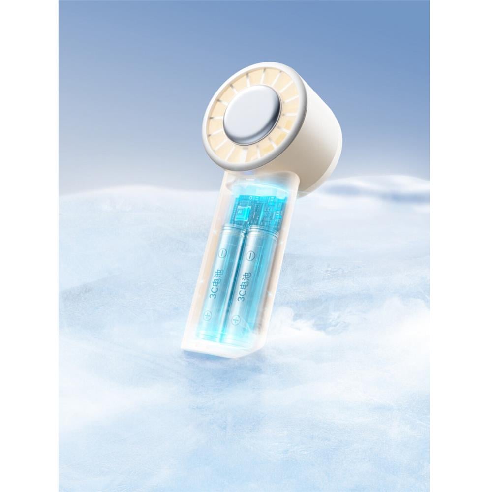 พัดลมพกพา 2.5 นิ้ว SOTHING HANDHELD ENGINE ICE สีขาว