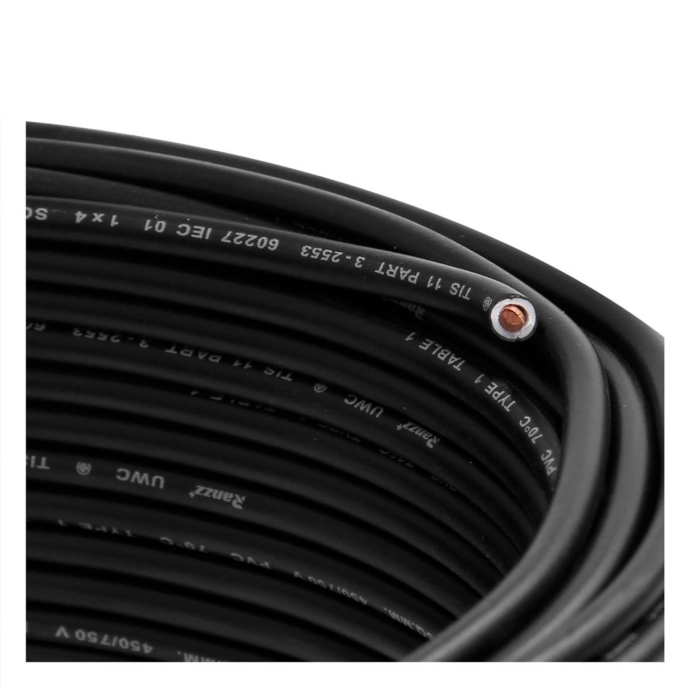 สายไฟ THW IEC01 RANZZ 1x4 ตร.มม. 30 ม. สีดำ