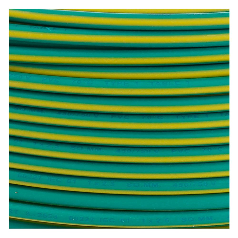 สายไฟ THW IEC01 RANZZ 1x2.5 ตร.มม. 30 ม. สีเขียว/เหลือง
