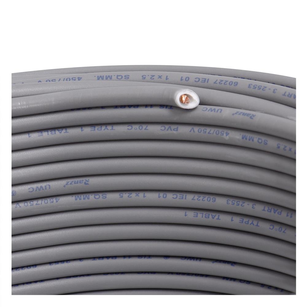 สายไฟ THW IEC01 RANZZ 1x2.5 ตร.มม. 30 ม. สีเทา