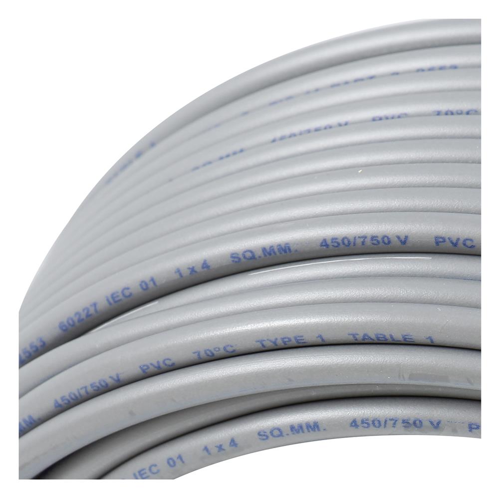 สายไฟ THW IEC01 RANZZ 1x4 ตร.มม. 30 ม. สีเทา