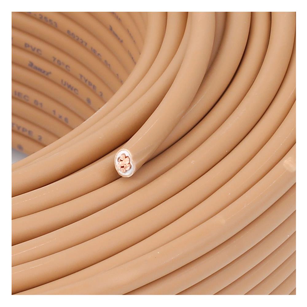 สายไฟ THW IEC01 RANZZ 1x6 ตร.มม. 100 ม. สีน้ำตาล