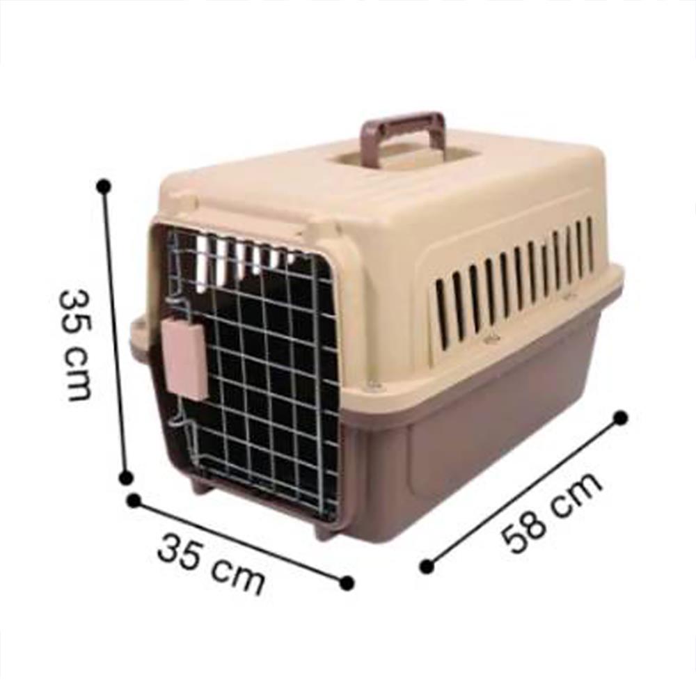 กรงสัตว์เลี้ยงพกพา PETUS 58 ซม. สีเทาดำ