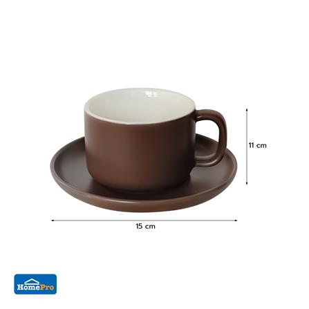 ชุดกาแฟ PORCELAIN 245 มล. KECH TWO TONE สีน้ำตาล_2