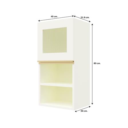 ตู้แขวนกระจกช่องโล่ง S1 JUPITER JUVENTAS 40x80 ซม. สีขาว_4