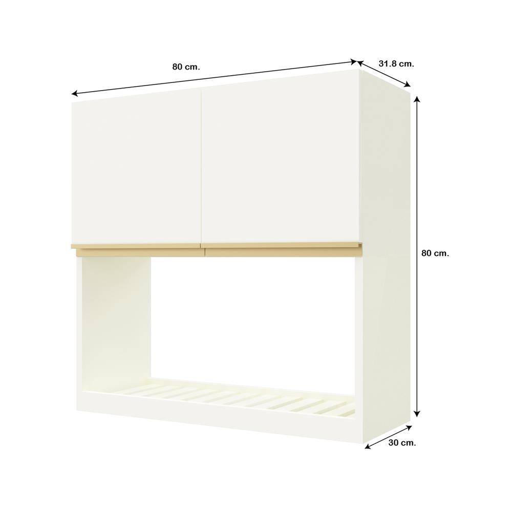 ตู้แขวนคว่ำจานเรียบ JUPITER JUVENTAS 80x80 ซม. สีขาว