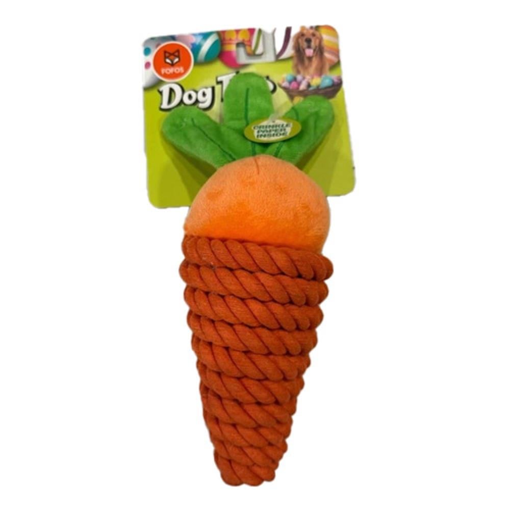 ของเล่นสุนัข FOFOS PLUSH CARROT WRAP IN ROPE