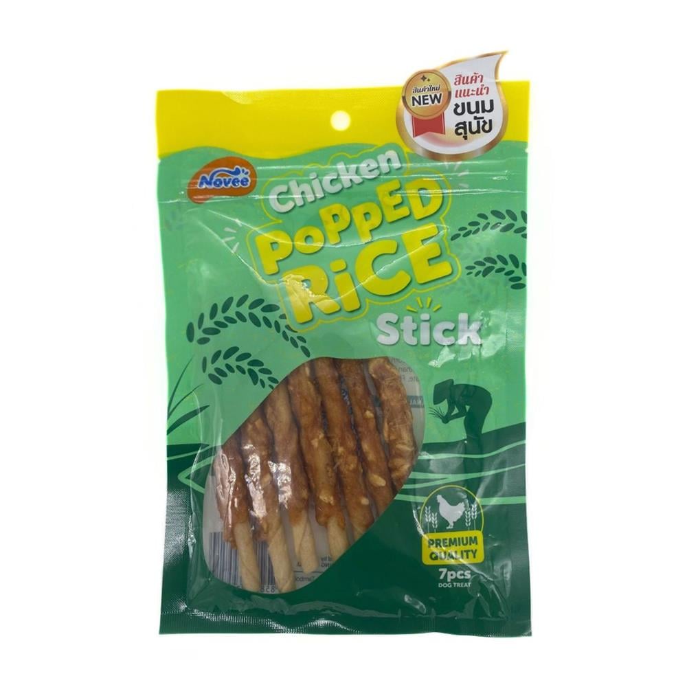 ขนมสุนัข NOVEE CHICKEN POPPED RICE STICK 7 ชิ้น
