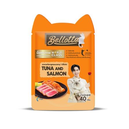 อาหารเปียกแมว BELLOTTA MINI POUCH TUNA AND SALMON 40 ก._0