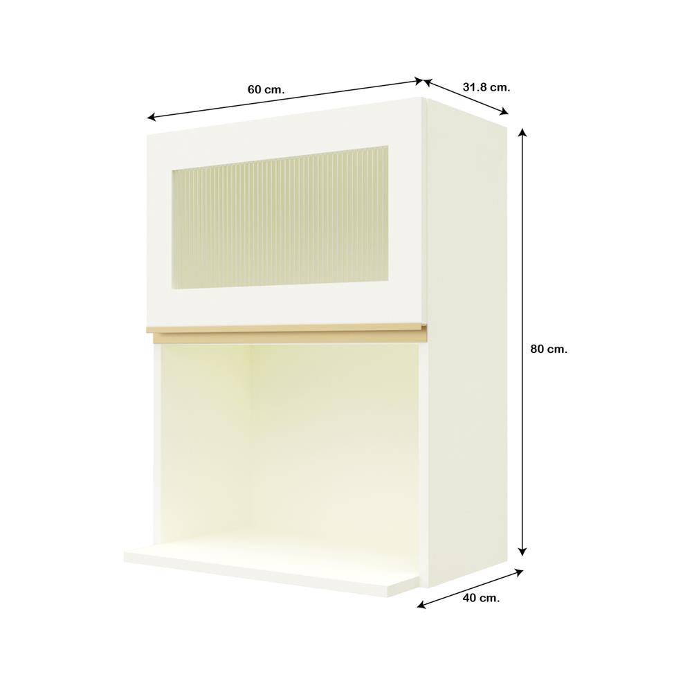 ตู้แขวนไมโครเวฟกระจก JUPITER JUVENTAS 60x80 ซม. สีขาว