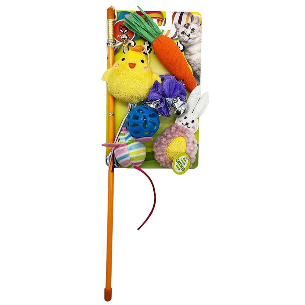ไม้ล่อแมว FOFOS WAND CAT TOY EASTER (ชุด 6 ชิ้น)