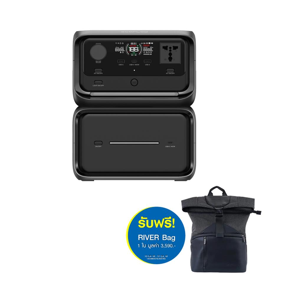 POWER BOX ECOFLOW RIVER 3 MAX PLUS 600 วัตต์ สีดำ