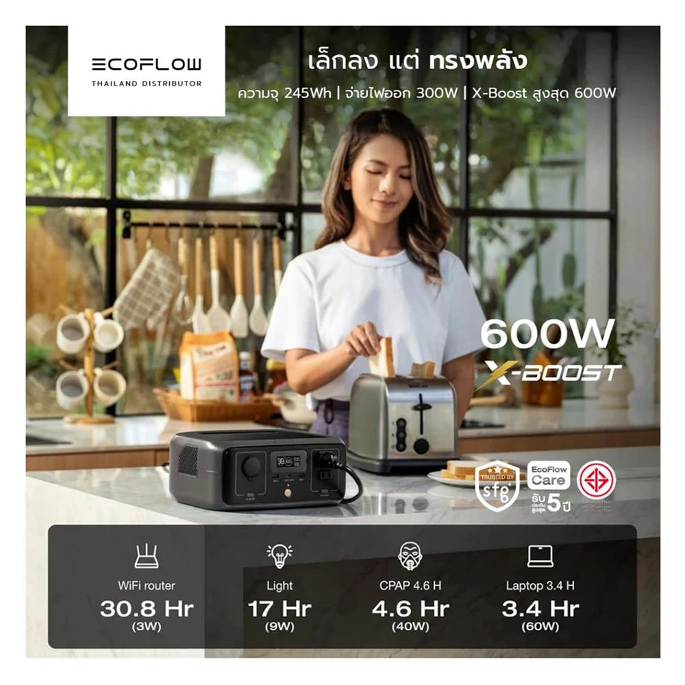 POWER BOX ECOFLOW RIVER 3 300 วัตต์ สีดำ