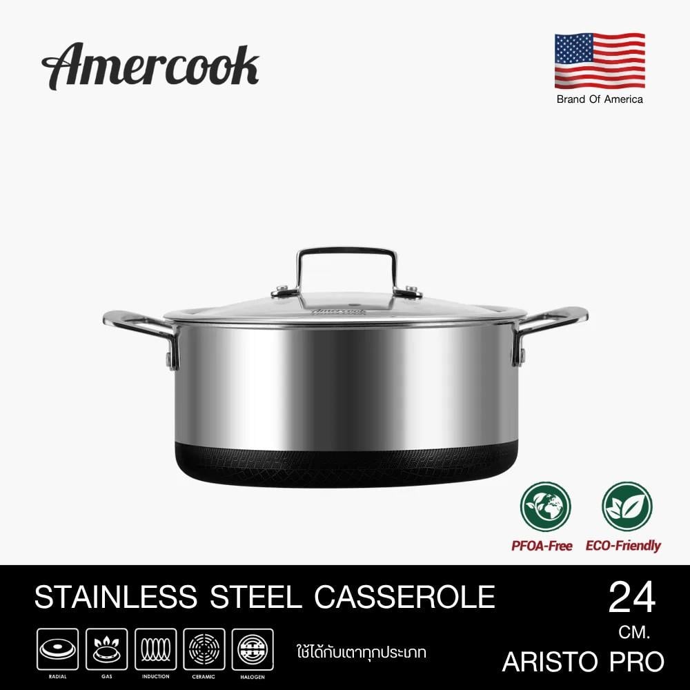 หม้อสเตนเลส 24 ซม. AMERCOOK ARISTO PRO