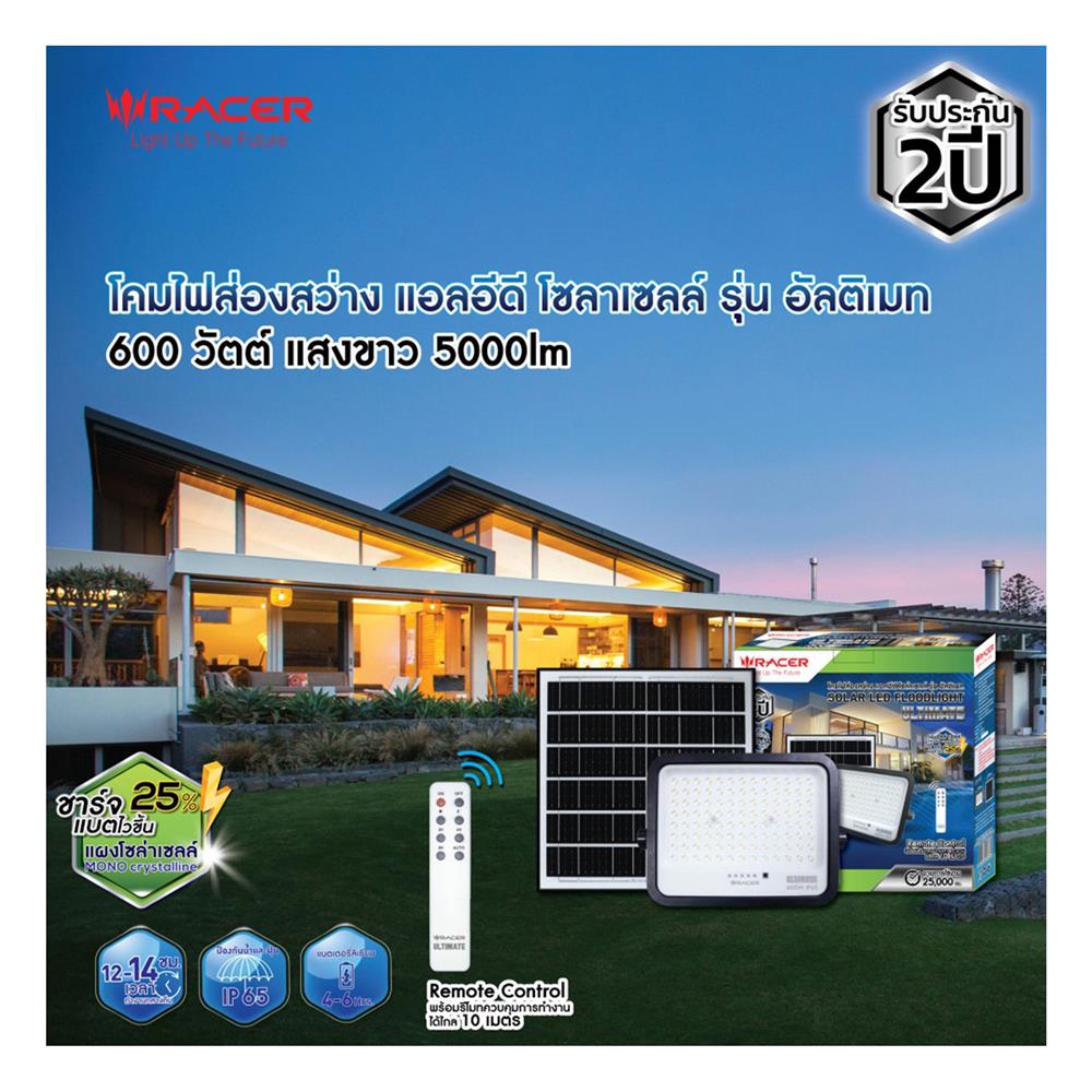 สปอตไลท์ SOLAR RACER ULTIMATE 600 วัตต์ DAYLIGHT สีดำ