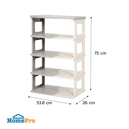 ชั้นวางรองเท้า 5 ชั้น STACKO BONNIE 53X26X75 ซม. สีขาว/เทา_6