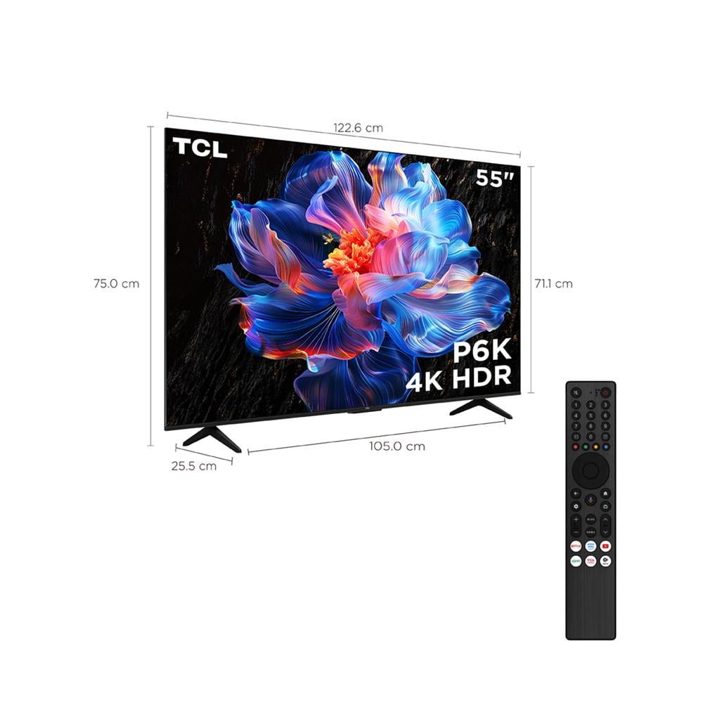 ทีวีแอลอีดี 55 นิ้ว TCL (4K, LED, GOOGLE TV) 55P6K
