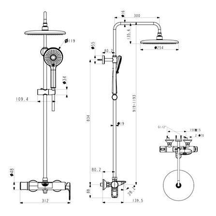 ฝักบัว RAIN SHOWER ผสม AMERICAN STANDARD A-6110-978-1M72_1