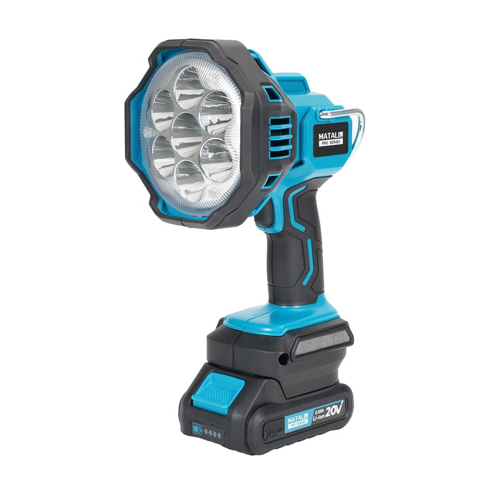 ไฟฉายสปอร์ตไลท์ (พร้อมแบตเตอรี่) MATALL PRO 20 โวลต์
