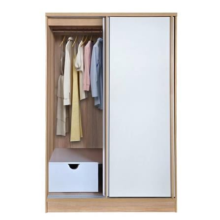 ตู้เสื้อผ้าบานเลื่อน FURDINI HERO 120 ซม. สี NATURAL OAK/ขาว_2