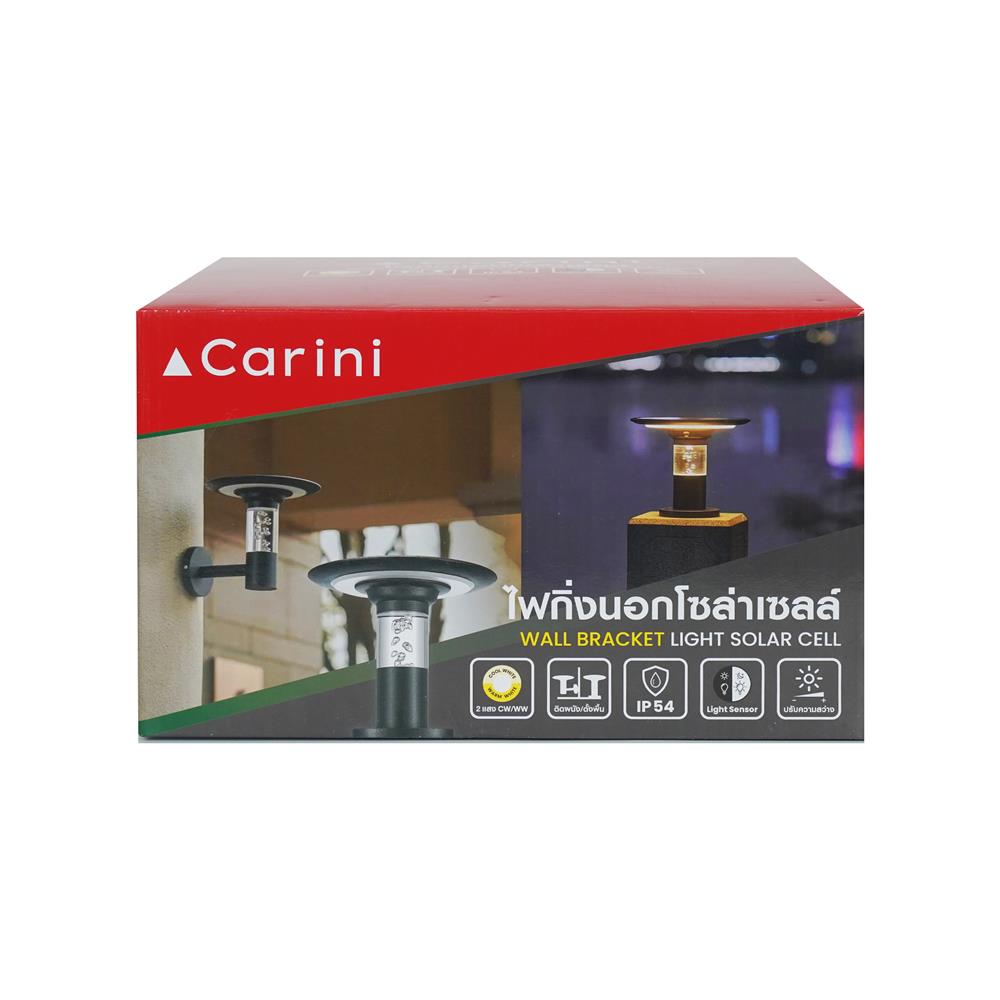 ไฟกิ่งภายนอก SOLAR CARINI TB-238 2 วัตต์ COOL WHITE/WARM WHITE สีดำ