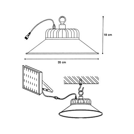 ไฟช่อภายนอก SOLAR CARINI S013 40 วัตต์ DAYLIGHT/COOL WHITE/WARM WHITE สีดำ_9