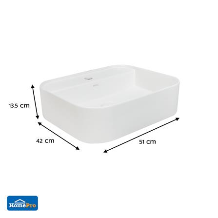 อ่างล้างหน้าวางบนเคาน์เตอร์ MOYA C-815 MATT WHITE_8