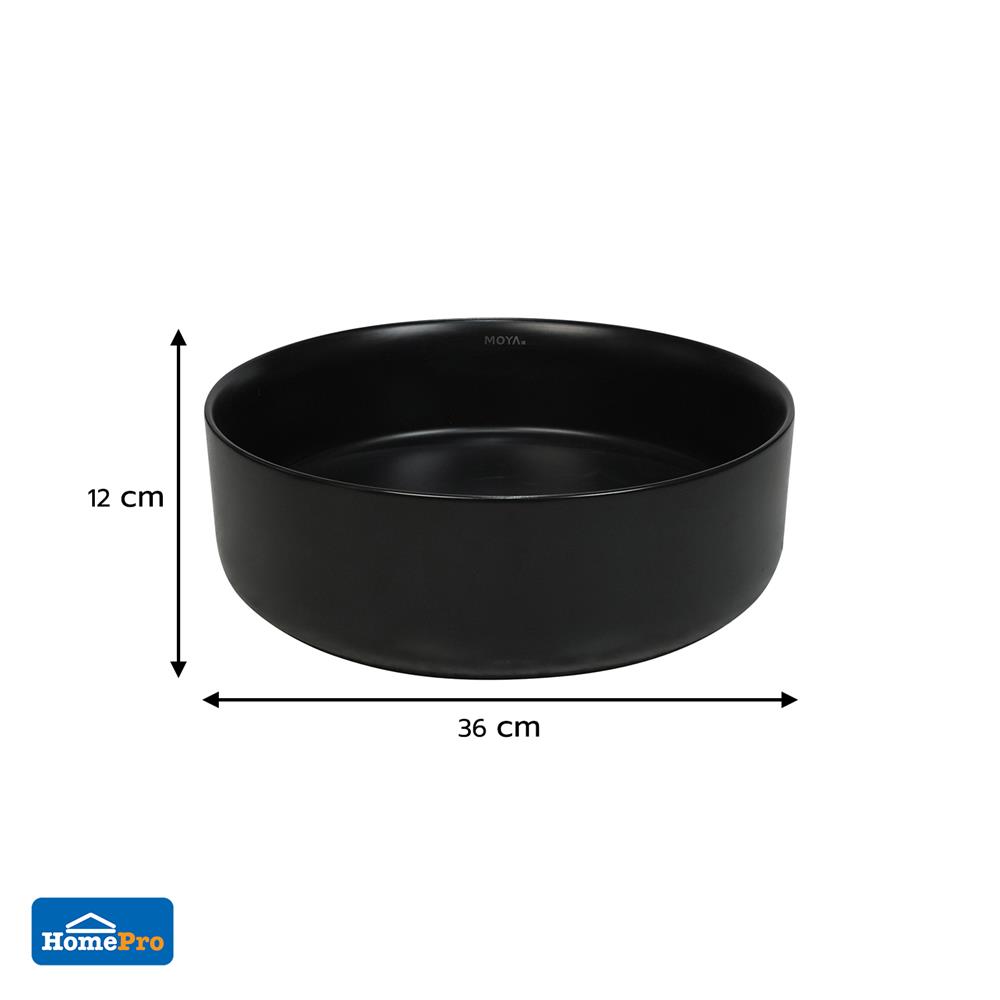 อ่างล้างหน้าวางบนเคาน์เตอร์ MOYA 221-11 MATT BLACK