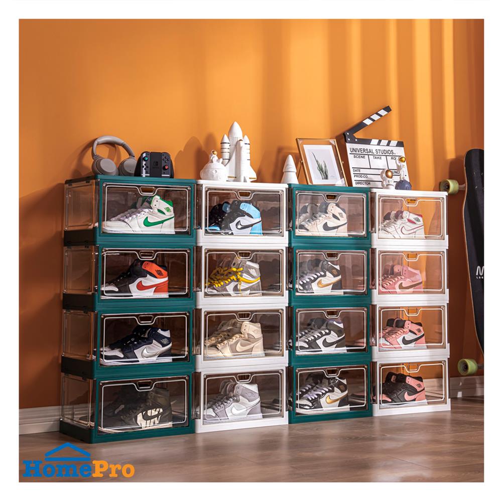 กล่องรองเท้า STACKO LITE 38X28X22 ซม. สีขาว/ใส