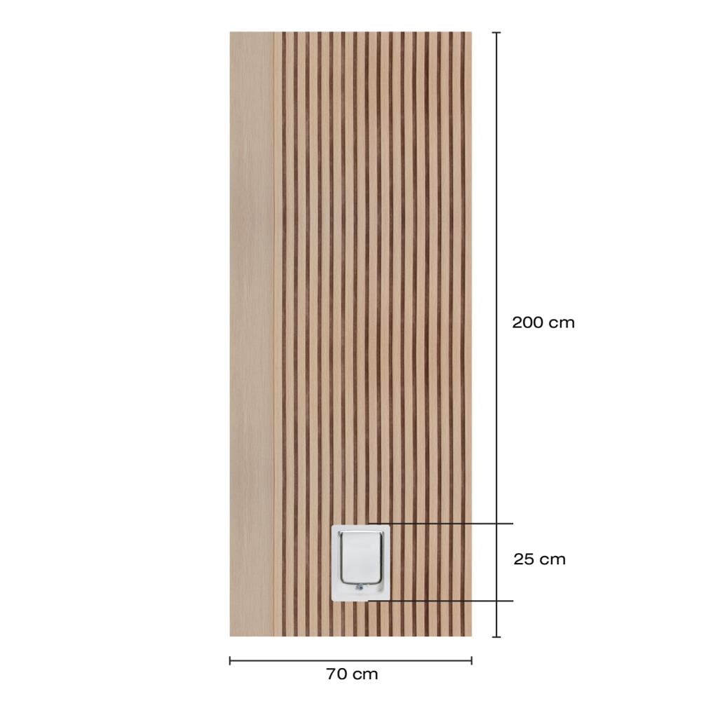 ประตูสัตว์เลี้ยง PS (ไม่เจาะลูกบิด) LINEDEKOR รุ่น VERTICAL SIZE S 70X200 ซม. สีบีช