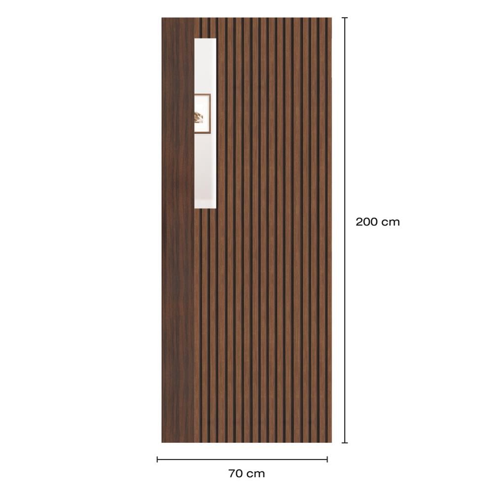 ประตูภายในโพลีสไตรีน ไม่เจาะลูกบิด LINEDEKOR ONE EIGHT 70x200 ซม. สีโรสวู้ด