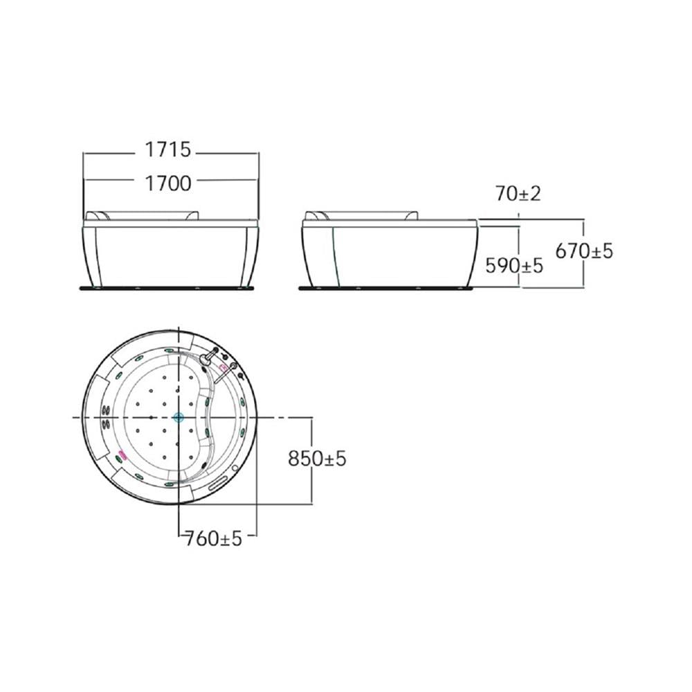 อ่างอาบน้ำ AMERICAN STANDARD 70210R-WT สีขาว