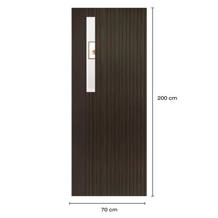 ประตูภายในโพลีสไตรีน ไม่เจาะลูกบิด LINEDEKOR ONE EIGHT 70x200 ซม. สีโอ๊ค_4