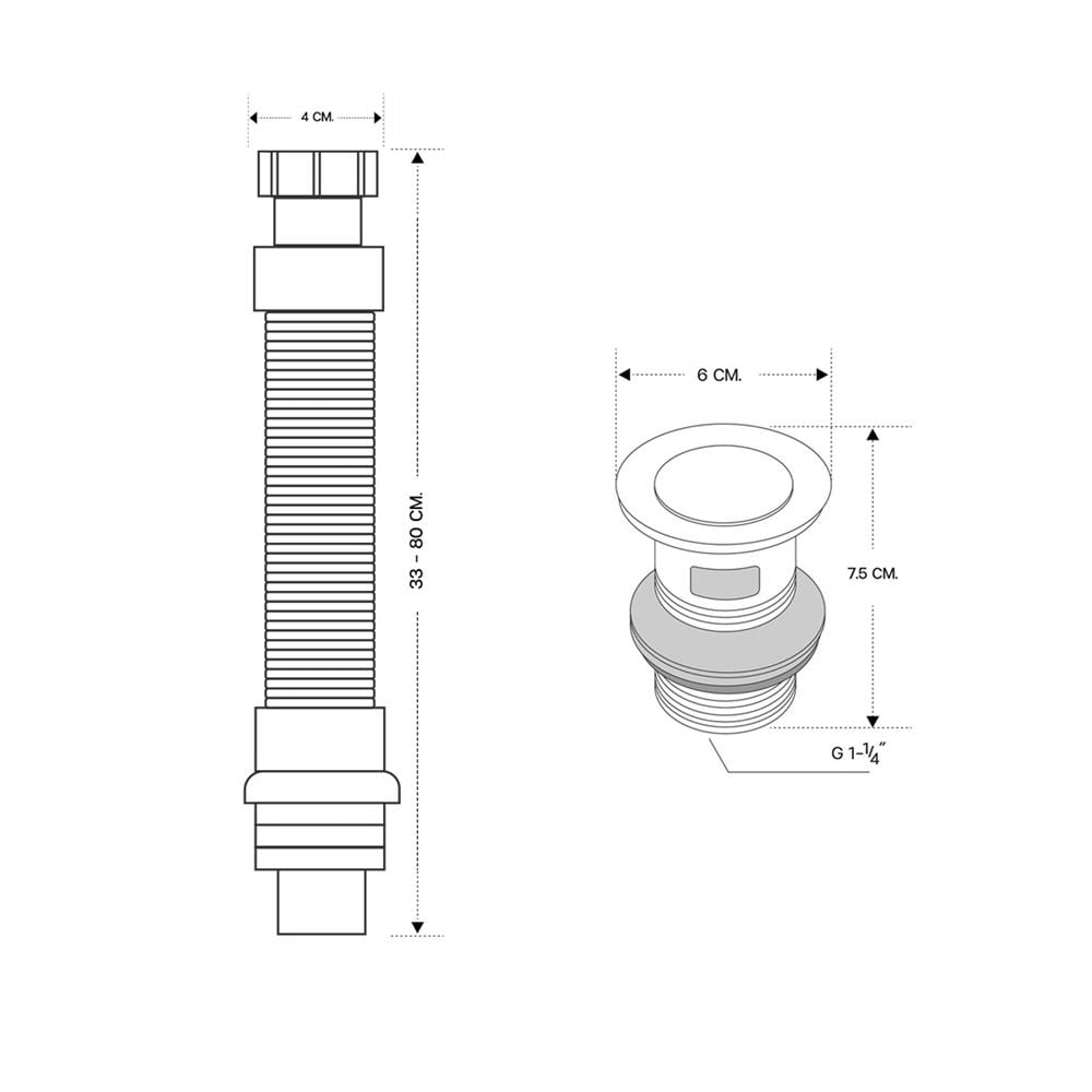 ท่อน้ำทิ้งอ่างล้างหน้าท่อย่น DONMARK GL-5338 80 ซม.