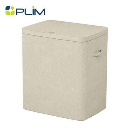 ถังผ้าเหลี่ยมสูง 2 ช่อง PLIM FABBIN สีเบจ_0