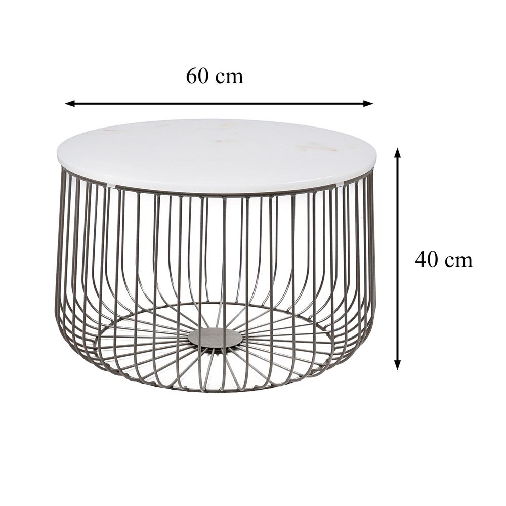 โต๊ะกลาง FURDINI RUSSO 60 ซม. สีขาว/เทา