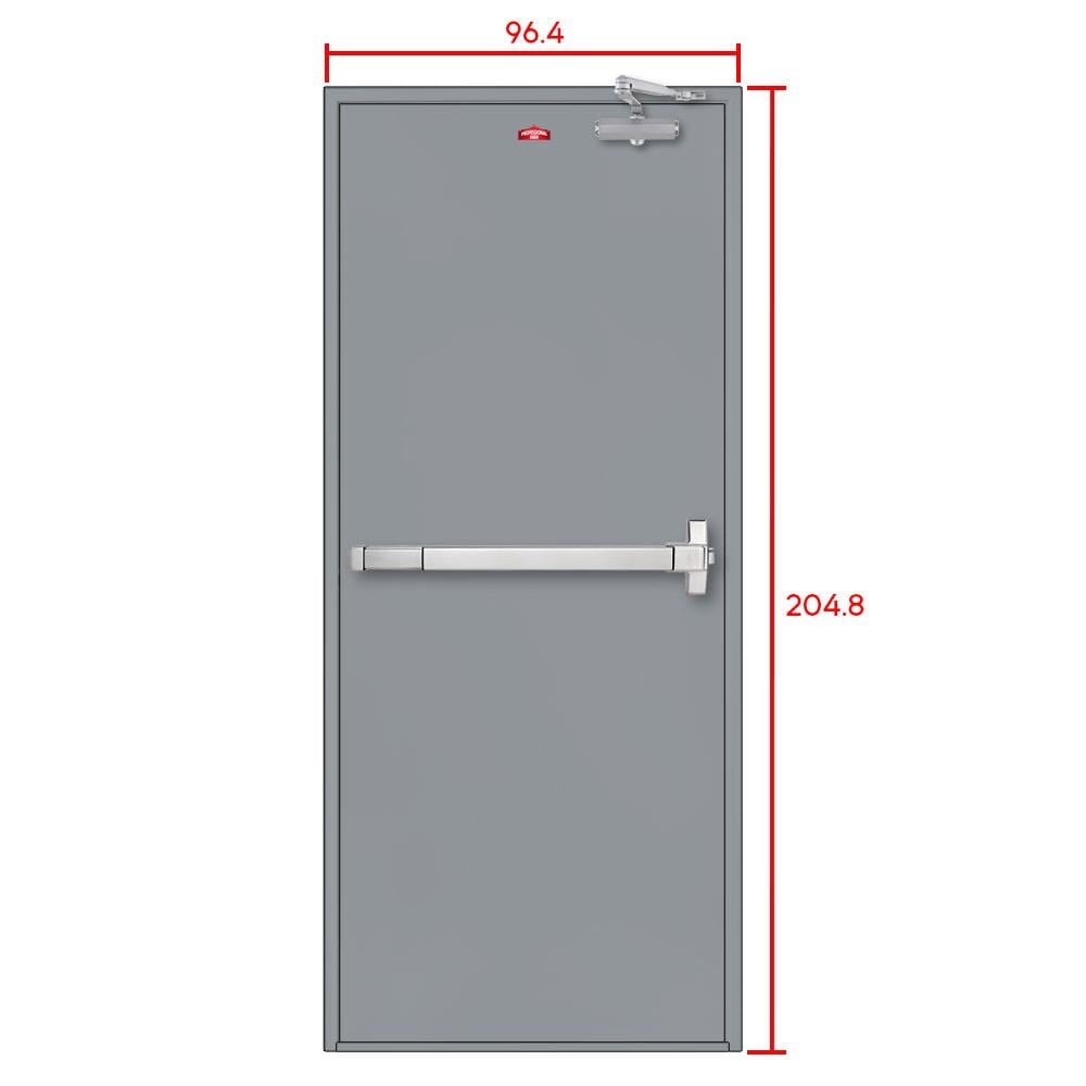 ชุดประตูเหล็กทนไฟ PROFESSIONAL DOOR FFD2G 96.4x204.8 ซม. สีเทา