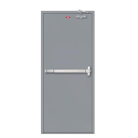 ชุดประตูเหล็กทนไฟ PROFESSIONAL DOOR FFD2G 96.4x204.8 ซม. สีเทา_0